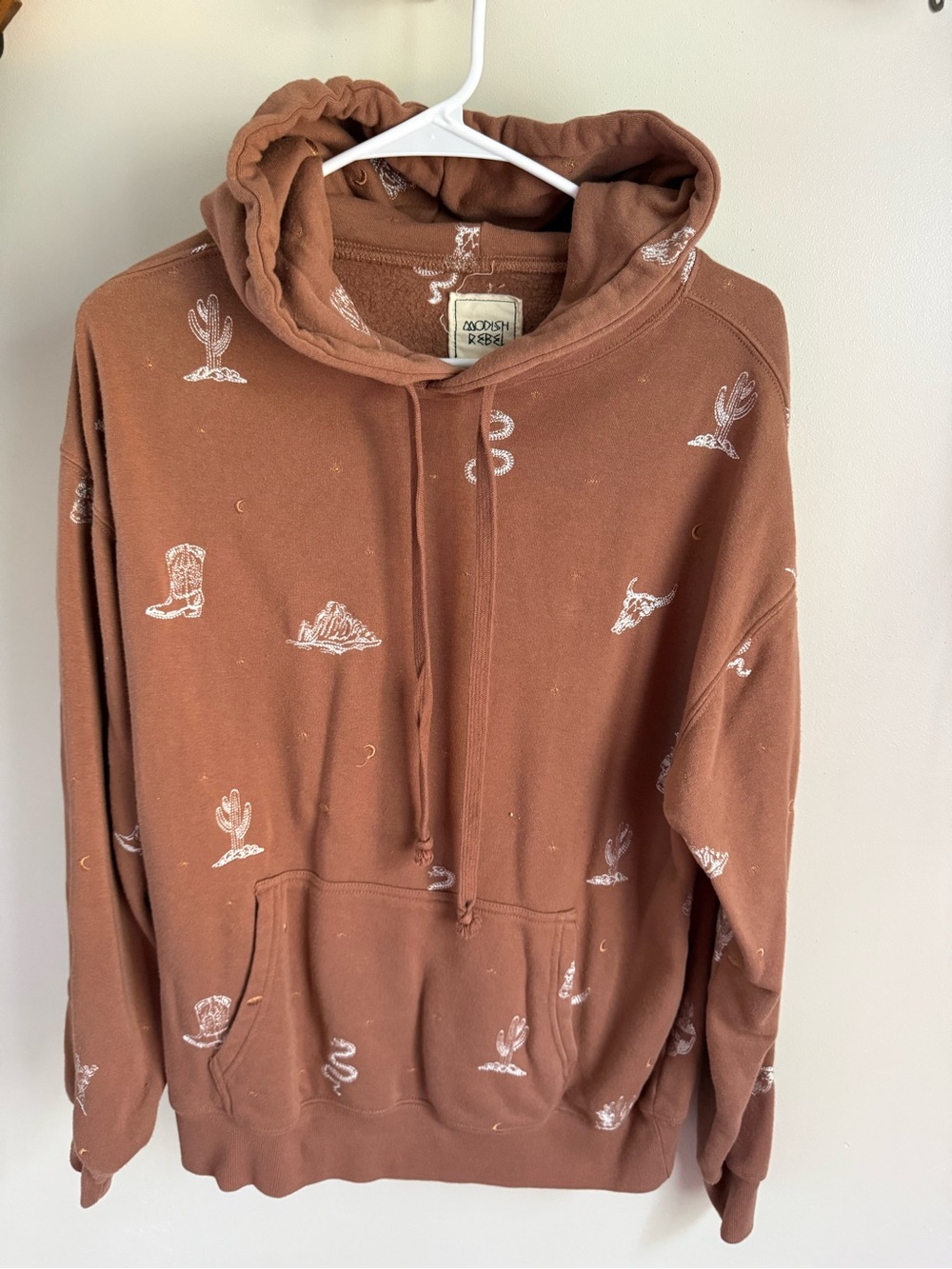 Modish Rebel Embroidered Hoodie